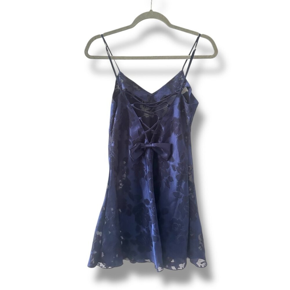 Vintage 90s Victoria's Secret Gold Label Blue Floral Slip Dress Women's Sz Small - Picture 2 of 16